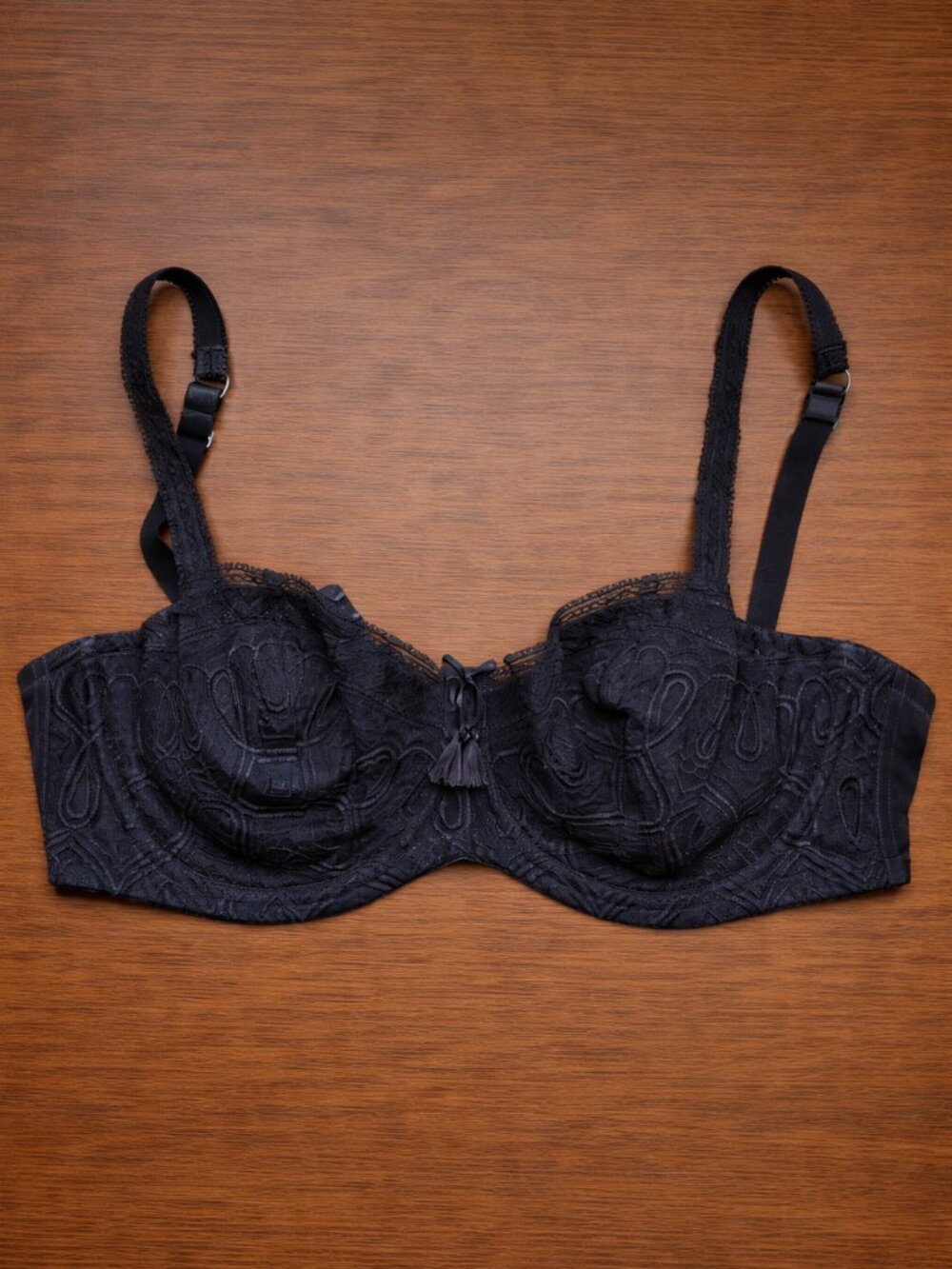 Masquerade Unlined Black Lace Underwire Bra